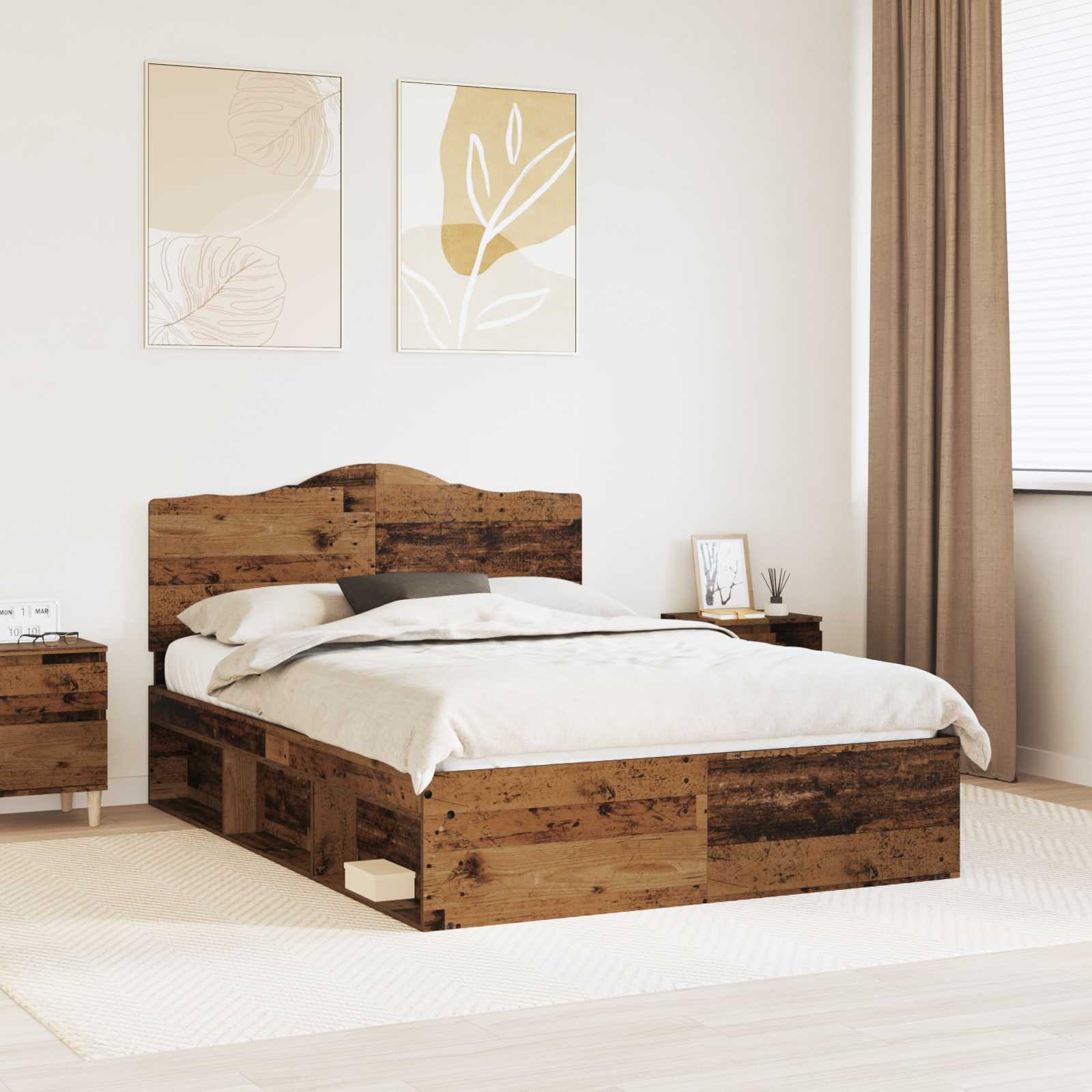 Estrutura de cama 100 x 200 cm Madeira de pinho maciço