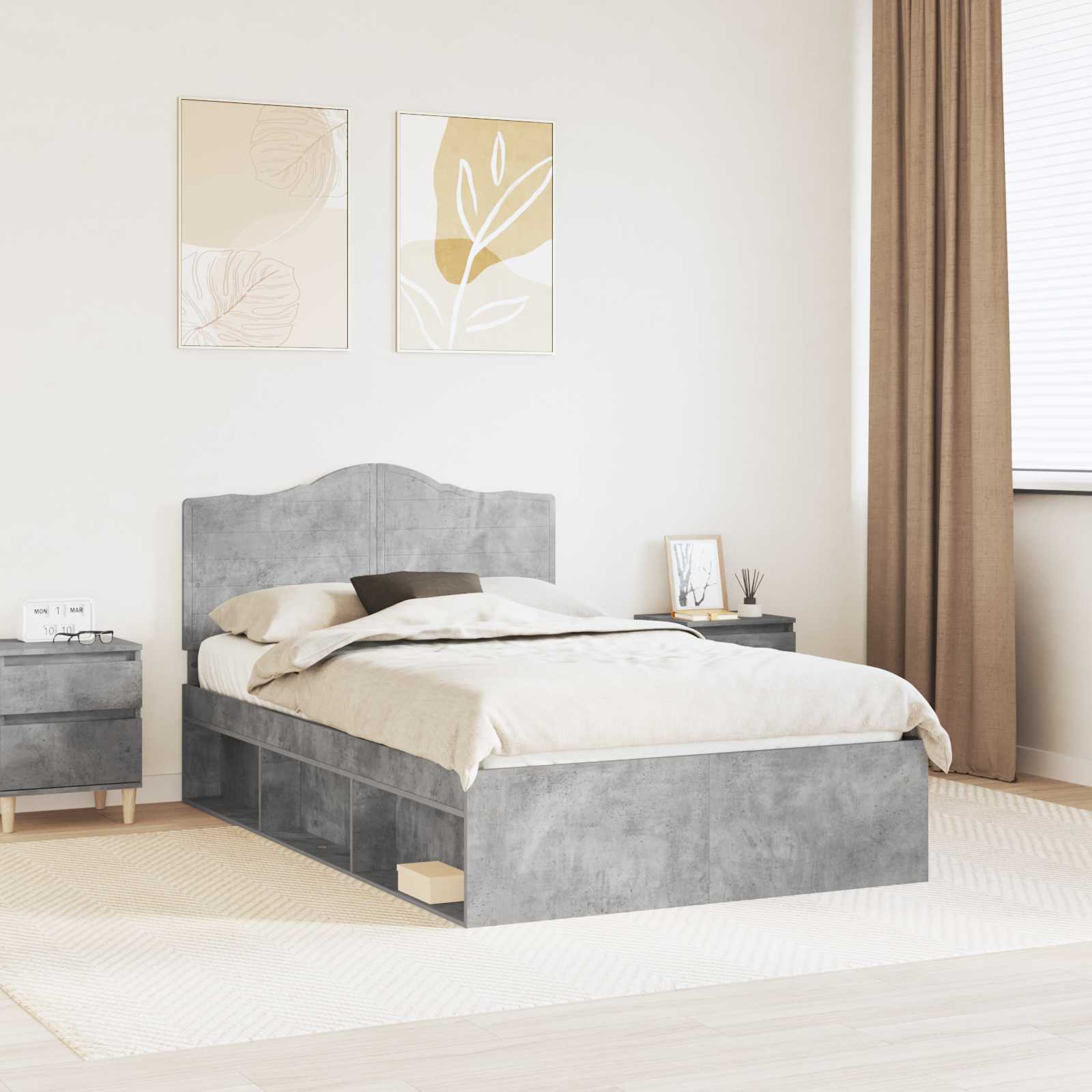 Estrutura de cama 100 x 200 cm Madeira de pinho maciço