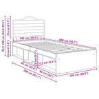 Estructura de cama 100 x 200 cm Madera de pino macizo