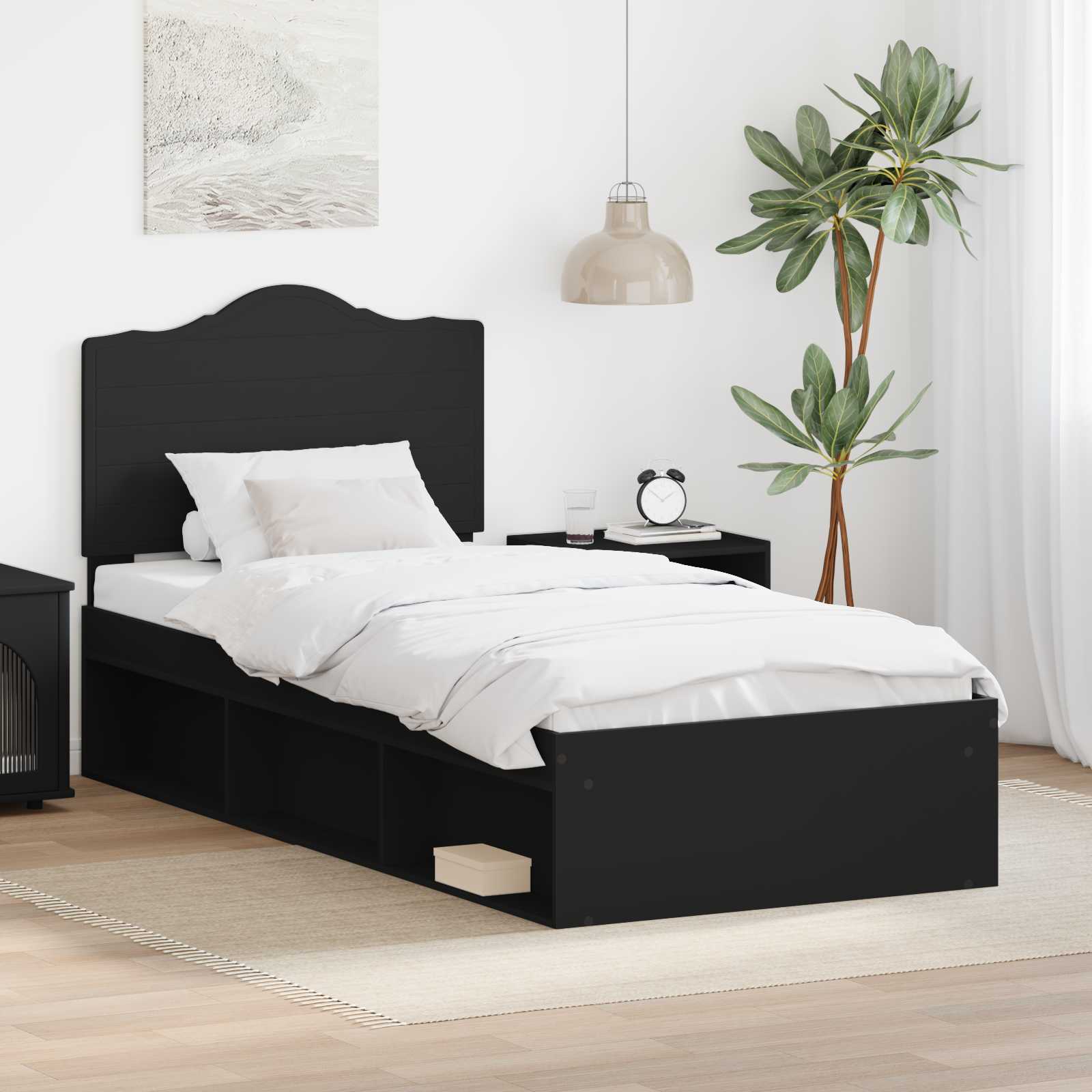 Estrutura de cama 100 x 200 cm Madeira de pinho maciço