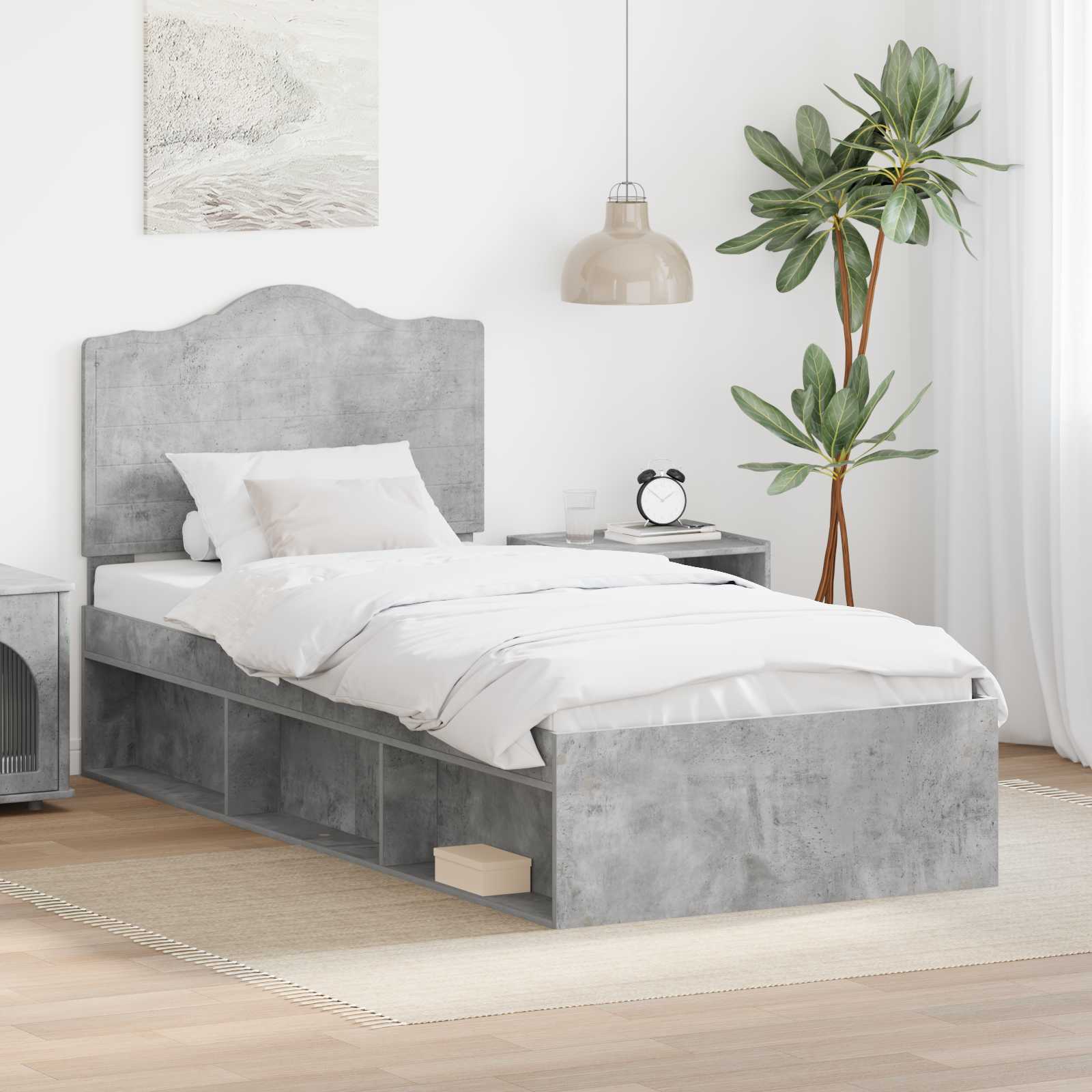 Estrutura de cama 100 x 200 cm Madeira de pinho maciço