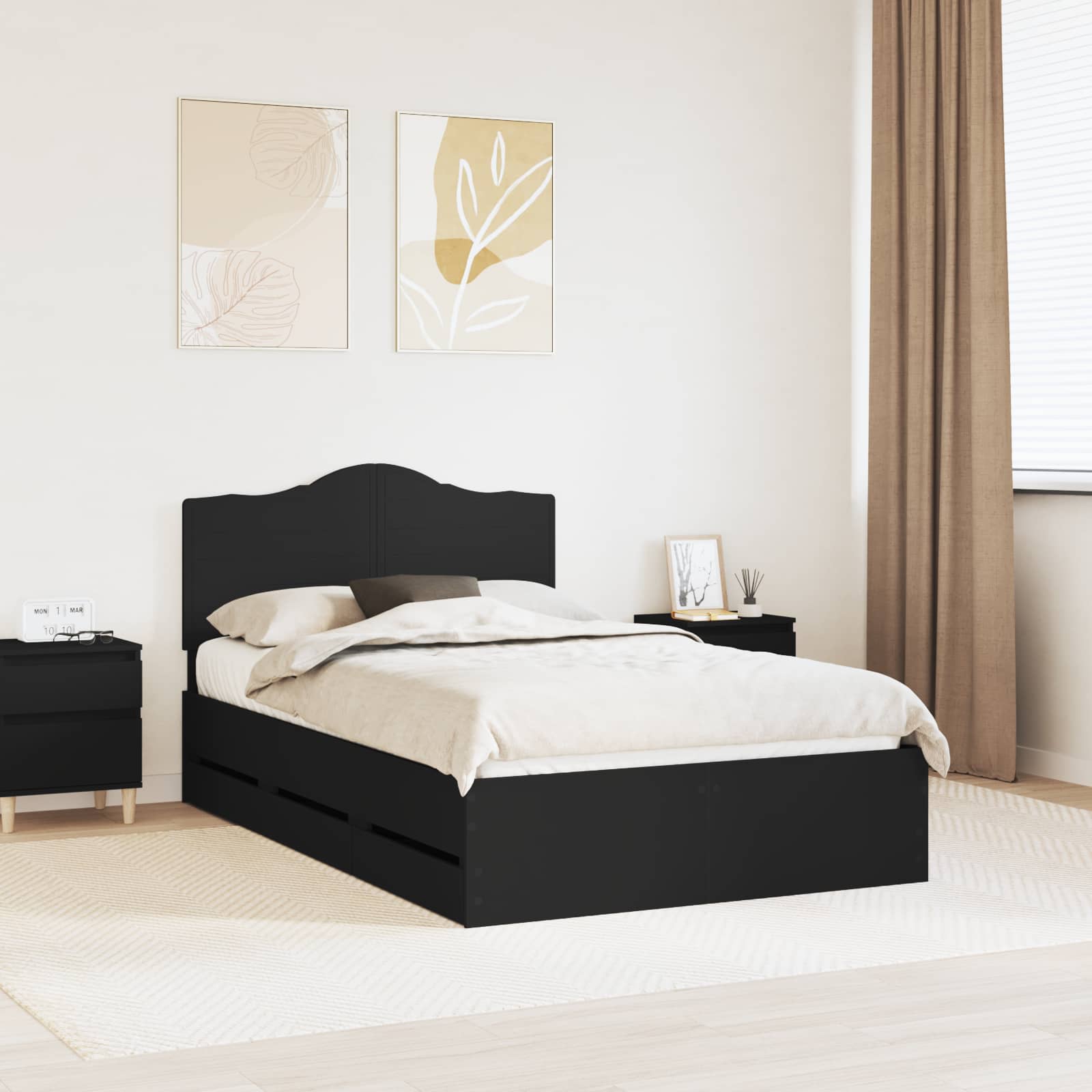 Estrutura de cama 100 x 200 cm Madeira de pinho maciço