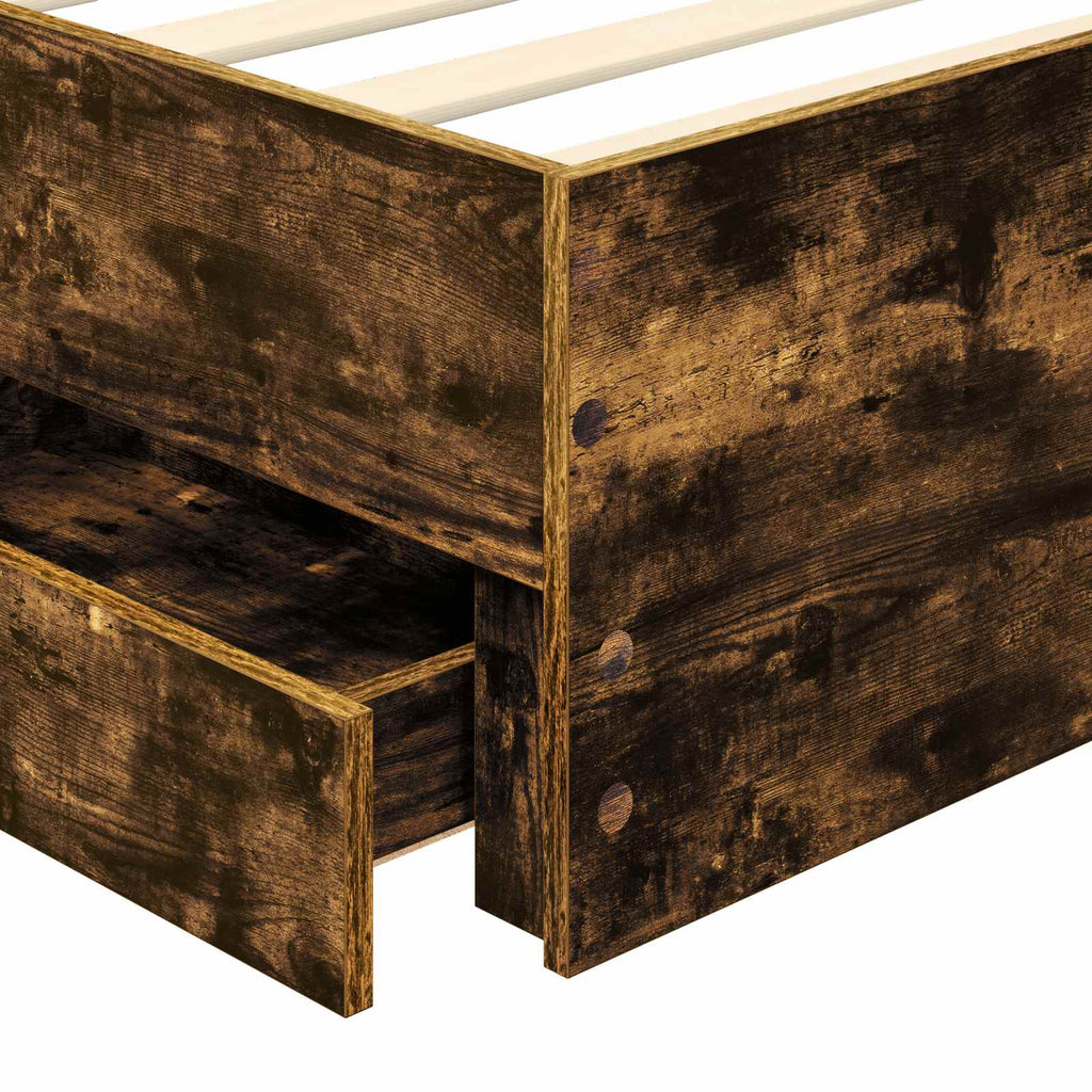 Estructura de cama Roble Ahumado 100 x 200 cm Madera Ingenieril
