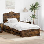 Estructura de cama Roble Ahumado 100 x 200 cm Madera Ingenieril