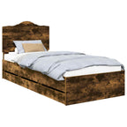 Estructura de cama Roble Ahumado 100 x 200 cm Madera Ingenieril