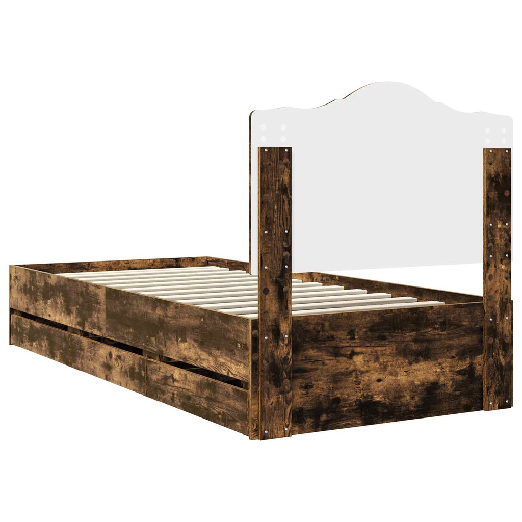 Estructura de cama Roble Ahumado 100 x 200 cm Madera Ingenieril