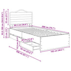 Estructura de cama Roble Ahumado 100 x 200 cm Madera Ingenieril