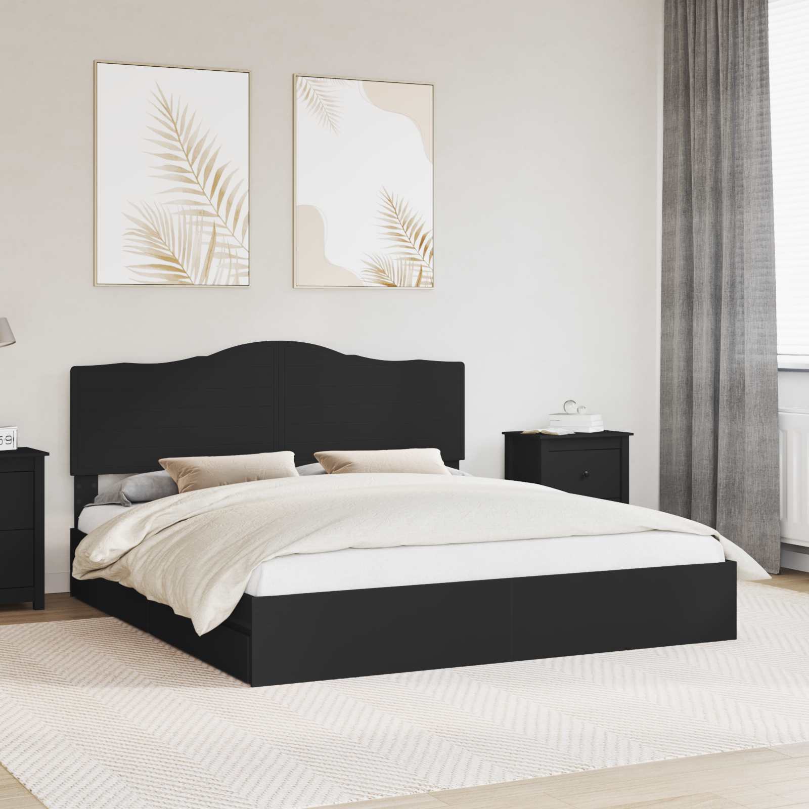 Cama con almacenamiento 140 x 190 cm Madera de ingeniería