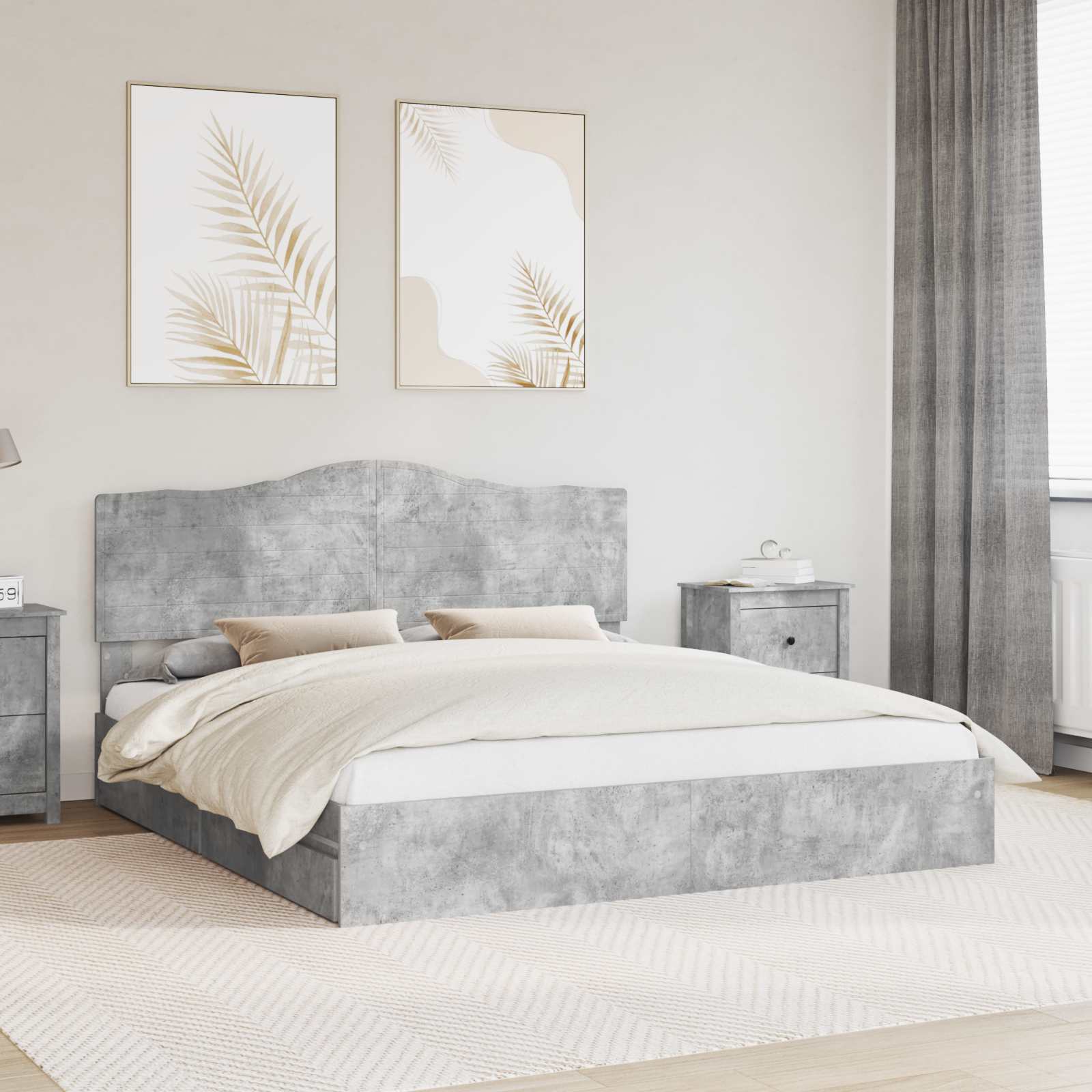 Cama con almacenamiento 140 x 190 cm Madera de ingeniería
