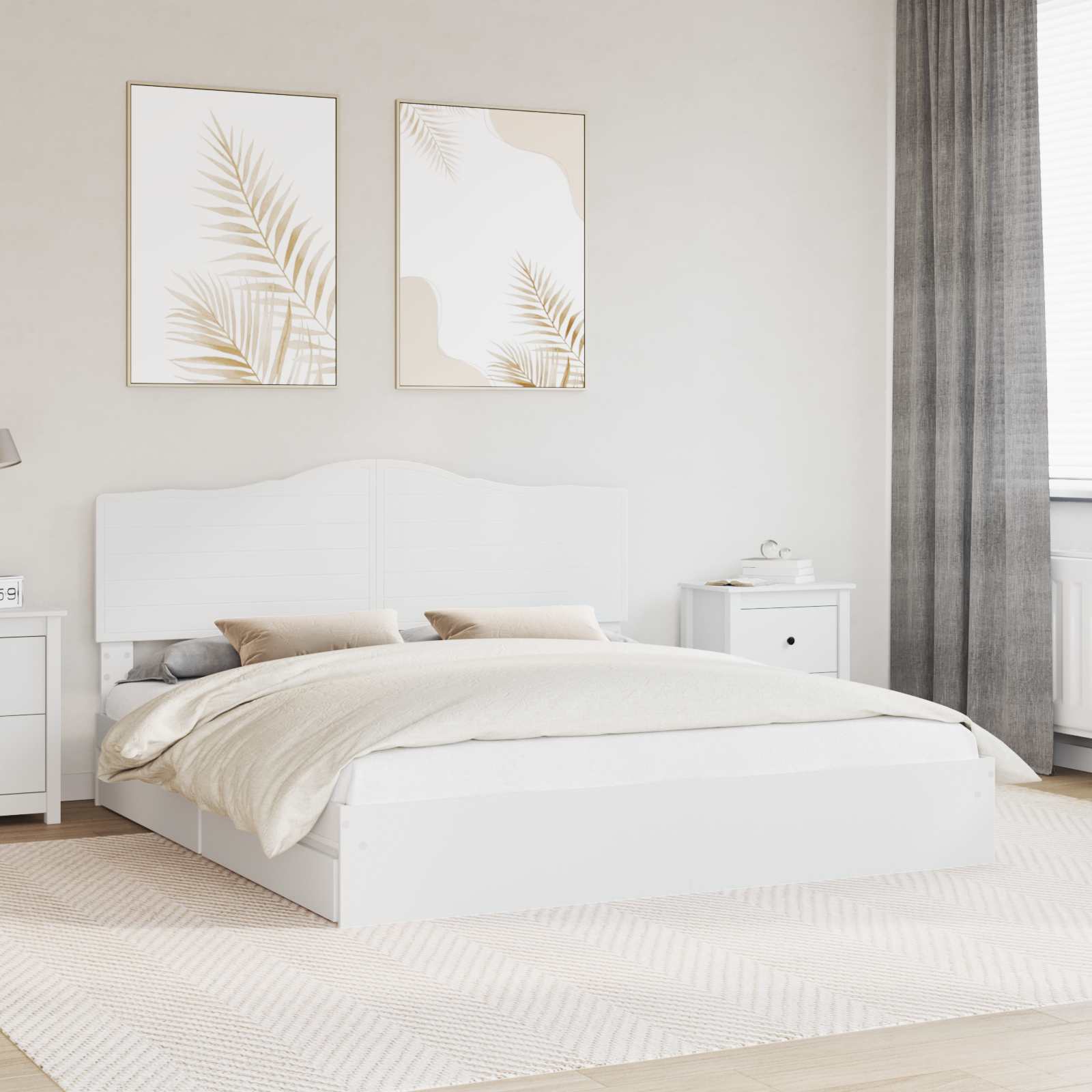 Cama con almacenamiento 140 x 190 cm Madera de ingeniería