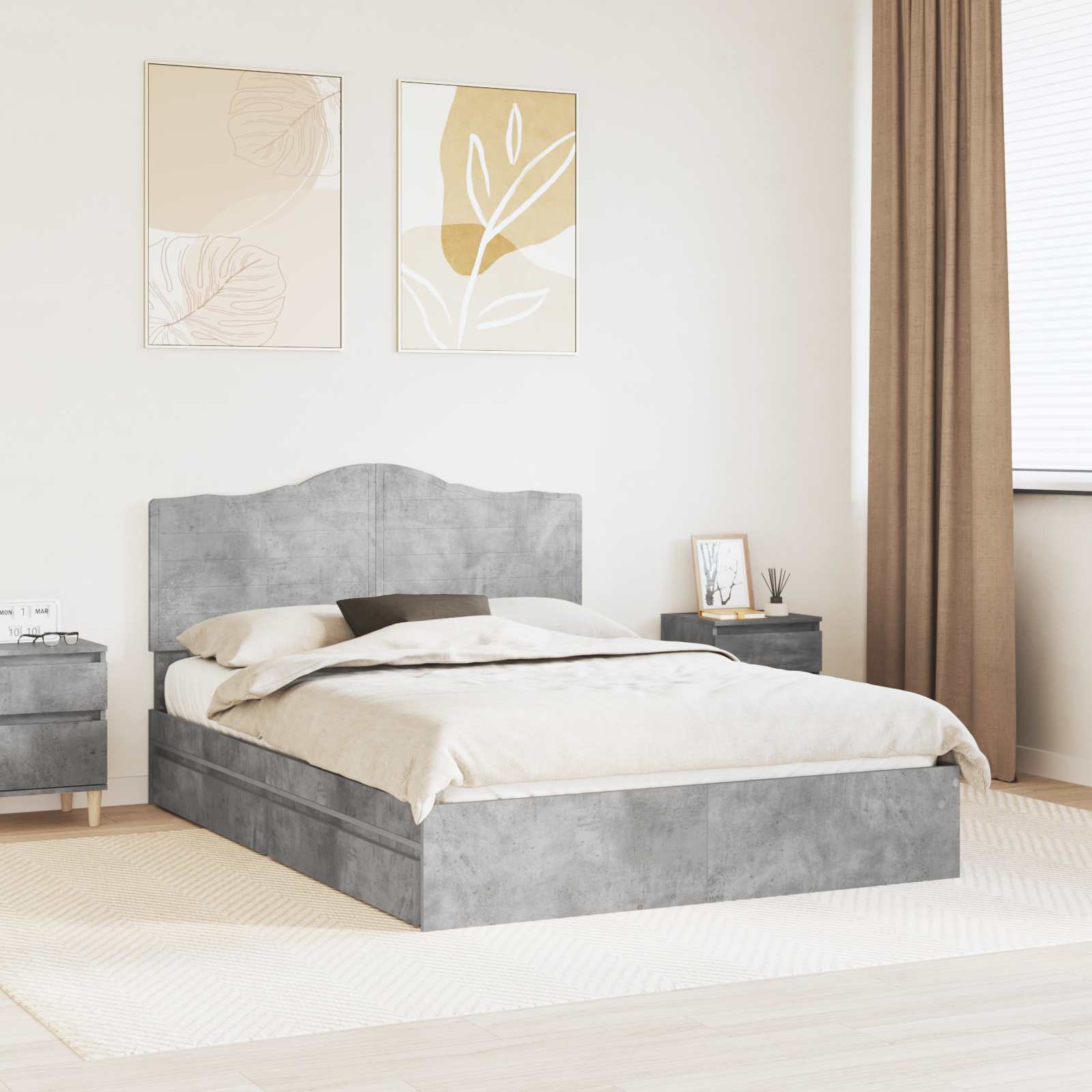 Cama con almacenamiento 140 x 190 cm Madera de ingeniería