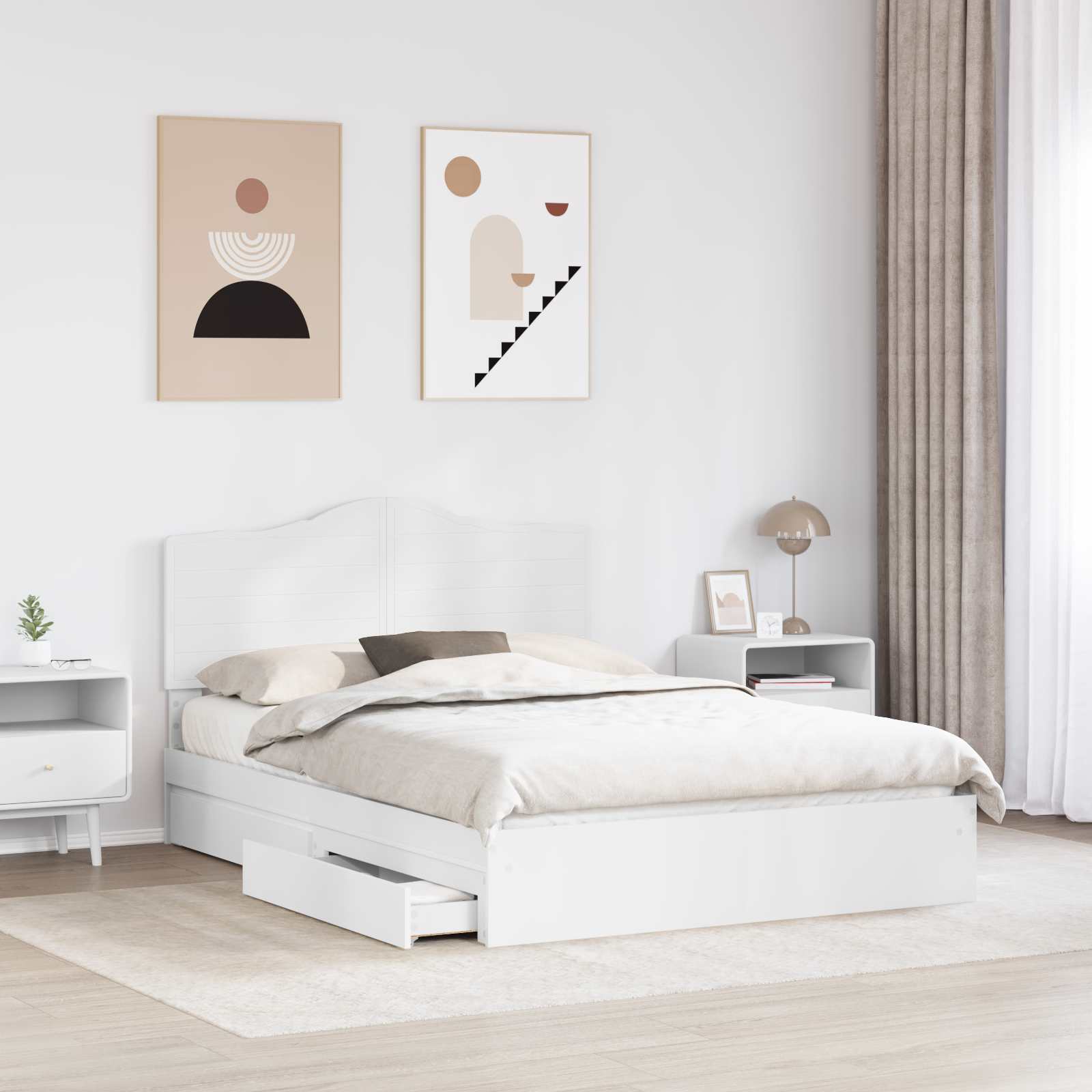 Cama con almacenamiento 140 x 190 cm Madera de ingeniería