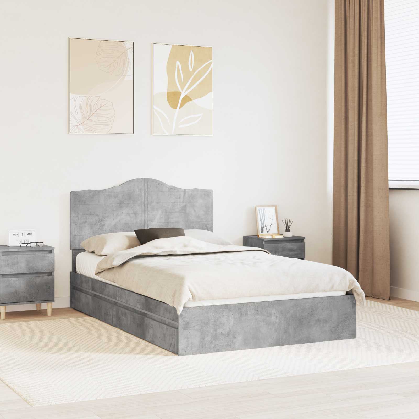 Cama con almacenamiento 140 x 190 cm Madera de ingeniería