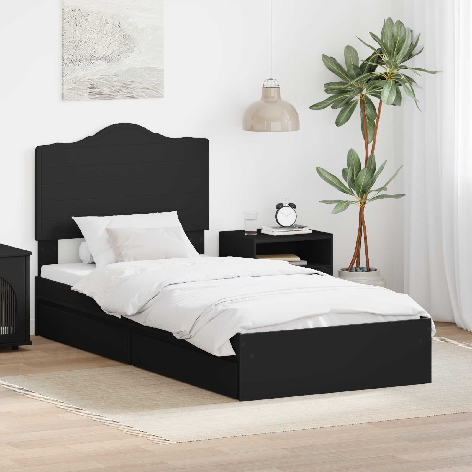 Cama con almacenamiento 140 x 190 cm Madera de ingeniería