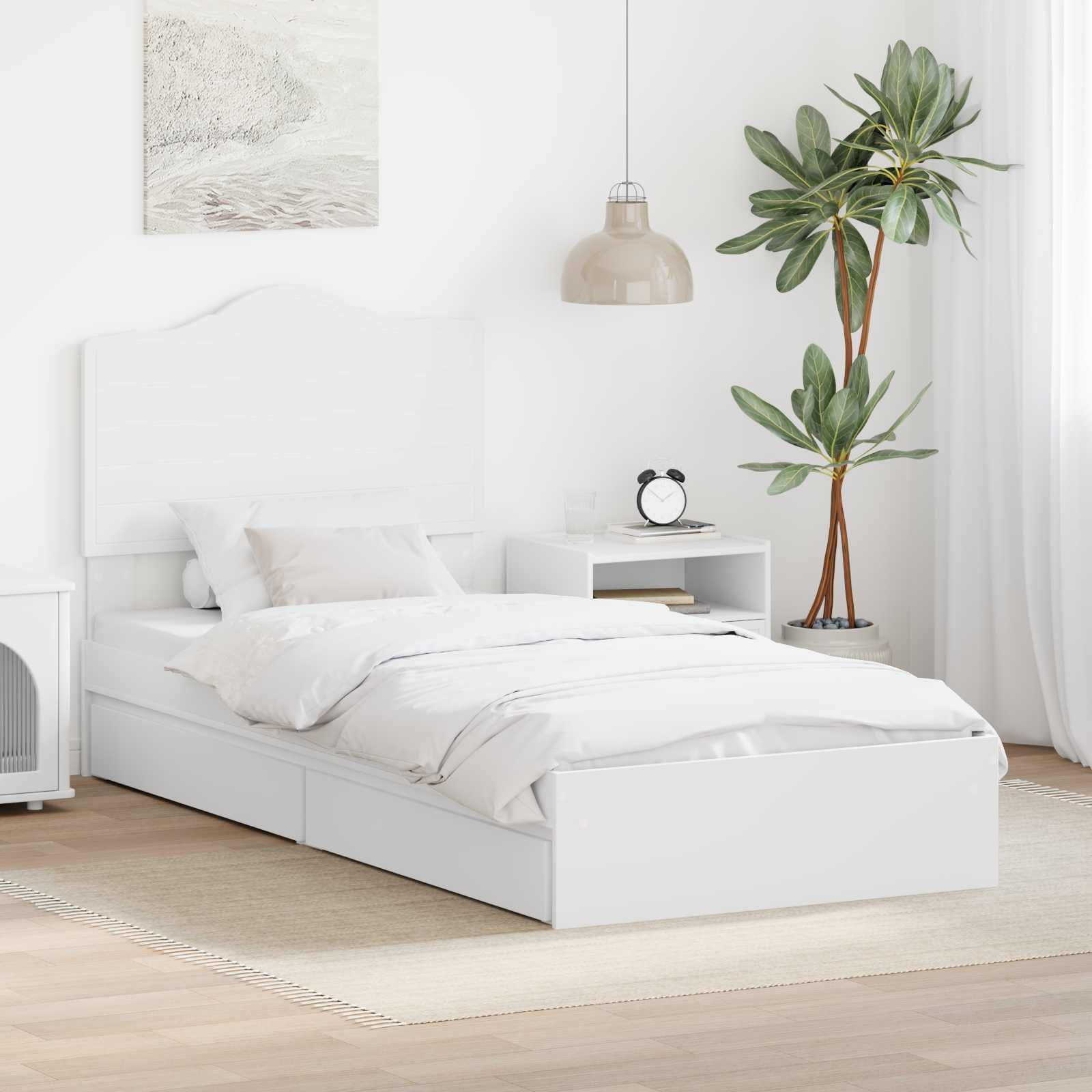 Cama con almacenamiento 140 x 190 cm Madera de ingeniería