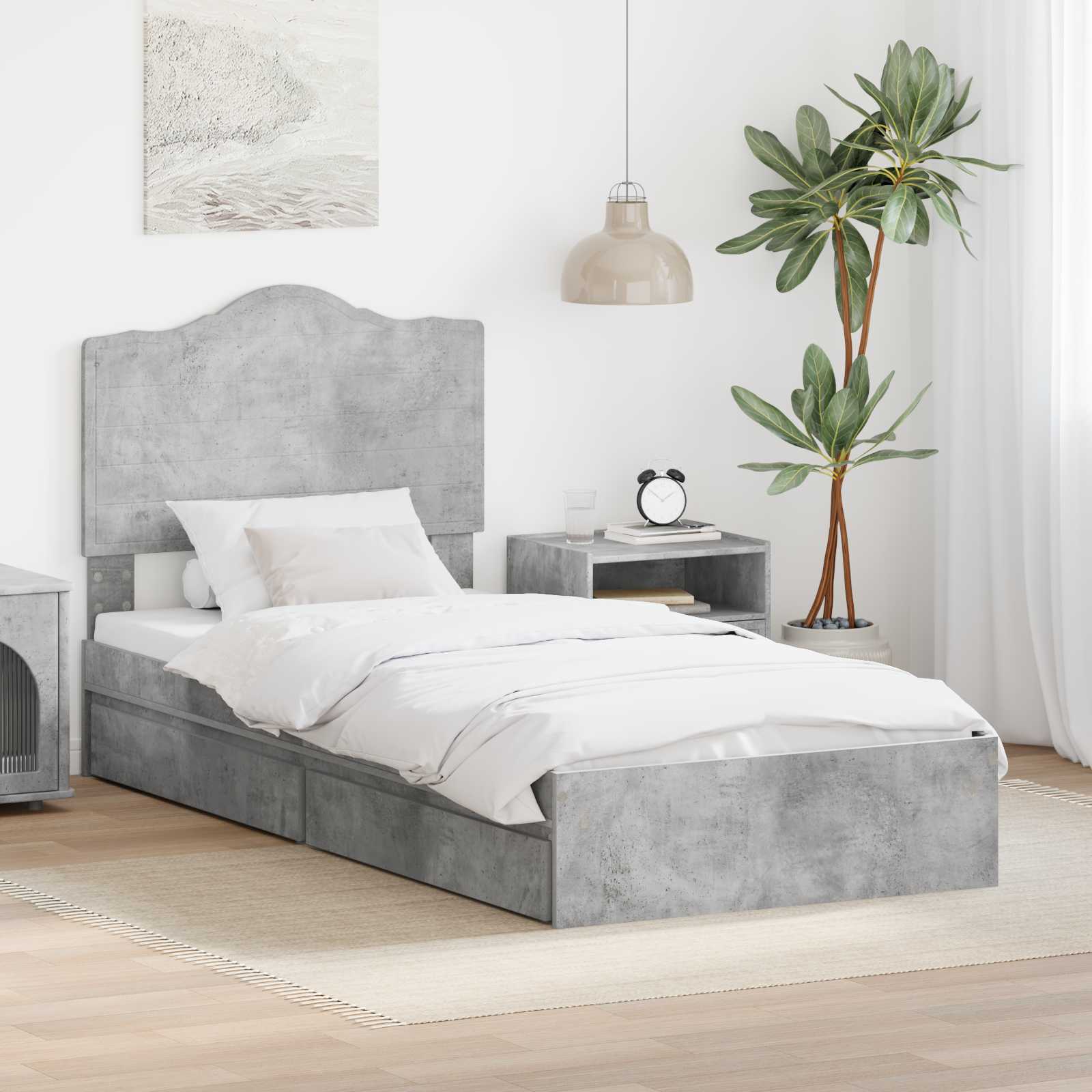 Cama con almacenamiento 140 x 190 cm Madera de ingeniería