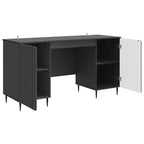 Escritorio Negro 142,5 x 50 x 75 cm Madera de Ingeniería