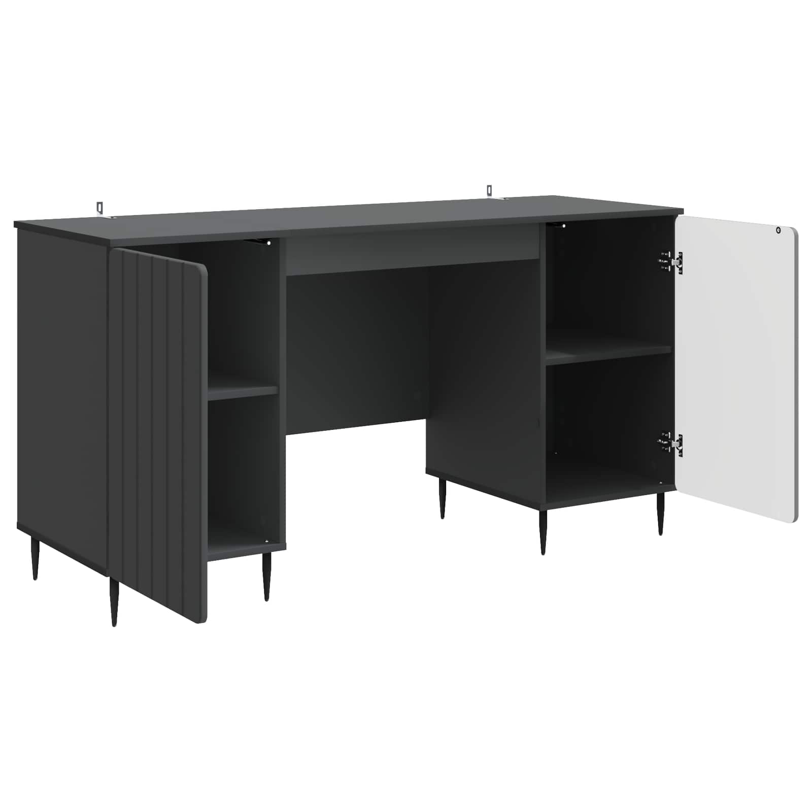 Escritorio Negro 142,5 x 50 x 75 cm Madera de Ingeniería