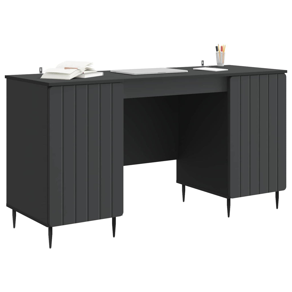 Escritorio Negro 142,5 x 50 x 75 cm Madera de Ingeniería