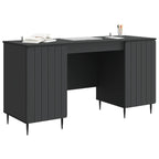 Escritorio Negro 142,5 x 50 x 75 cm Madera de Ingeniería