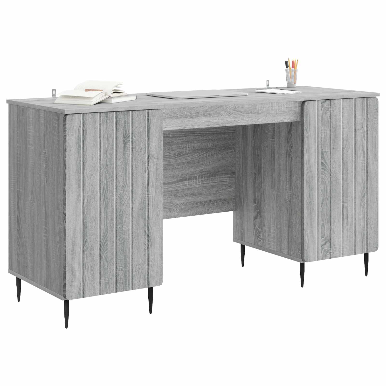 Escritorio Gris Sonoma 142,5 x 50 x 75 cm Madera de Ingeniería