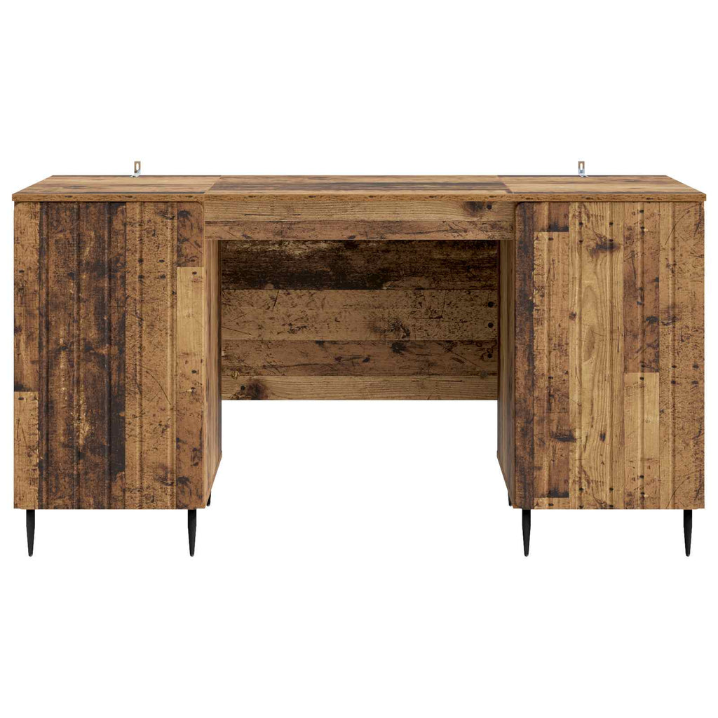 Escritorio con estante Madera envejecida 142,5 x 50 x 75 cm