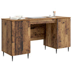 Escritorio con estante Madera envejecida 142,5 x 50 x 75 cm