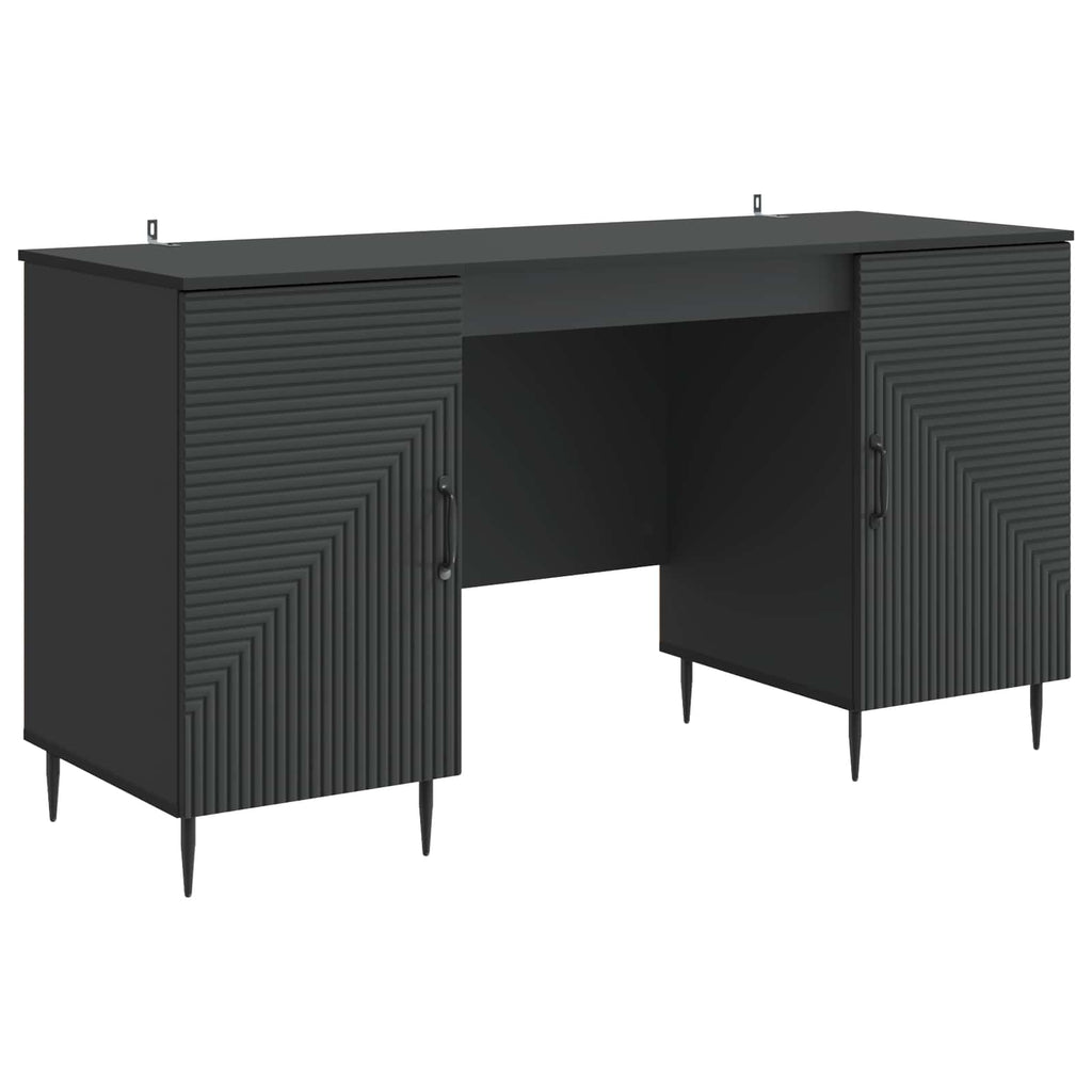 Escritorio Negro 142,5 x 50 x 75 cm Madera de Ingeniería