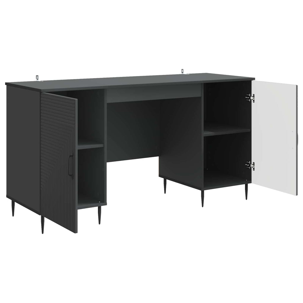 Escritorio Negro 142,5 x 50 x 75 cm Madera de Ingeniería