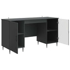 Escritorio Negro 142,5 x 50 x 75 cm Madera de Ingeniería