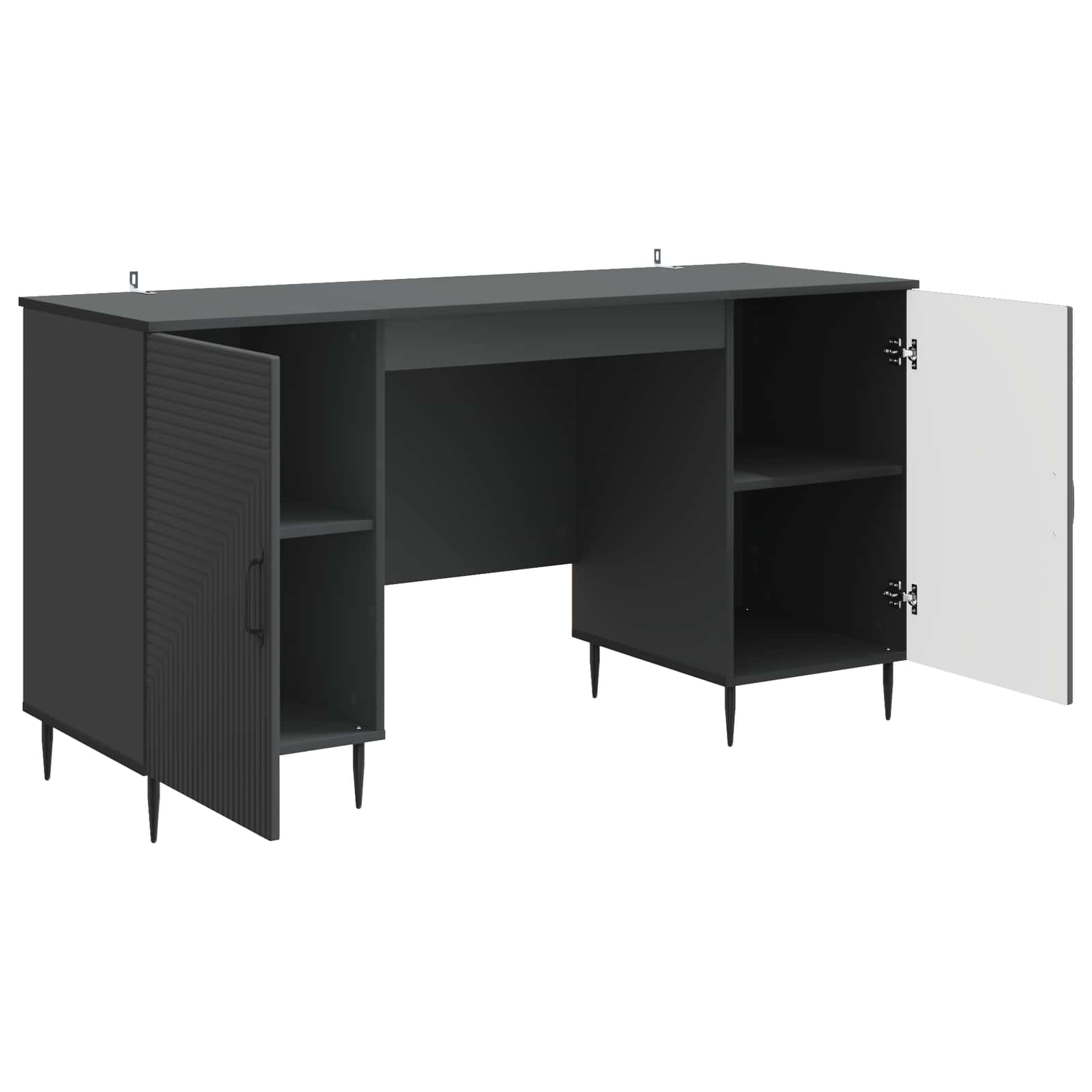 Escritorio Negro 142,5 x 50 x 75 cm Madera de Ingeniería