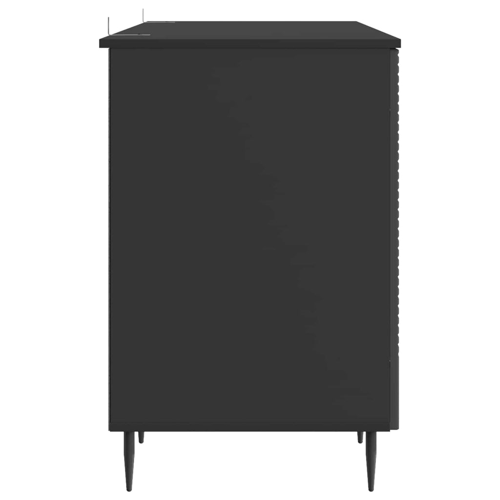 Escritorio Negro 142,5 x 50 x 75 cm Madera de Ingeniería