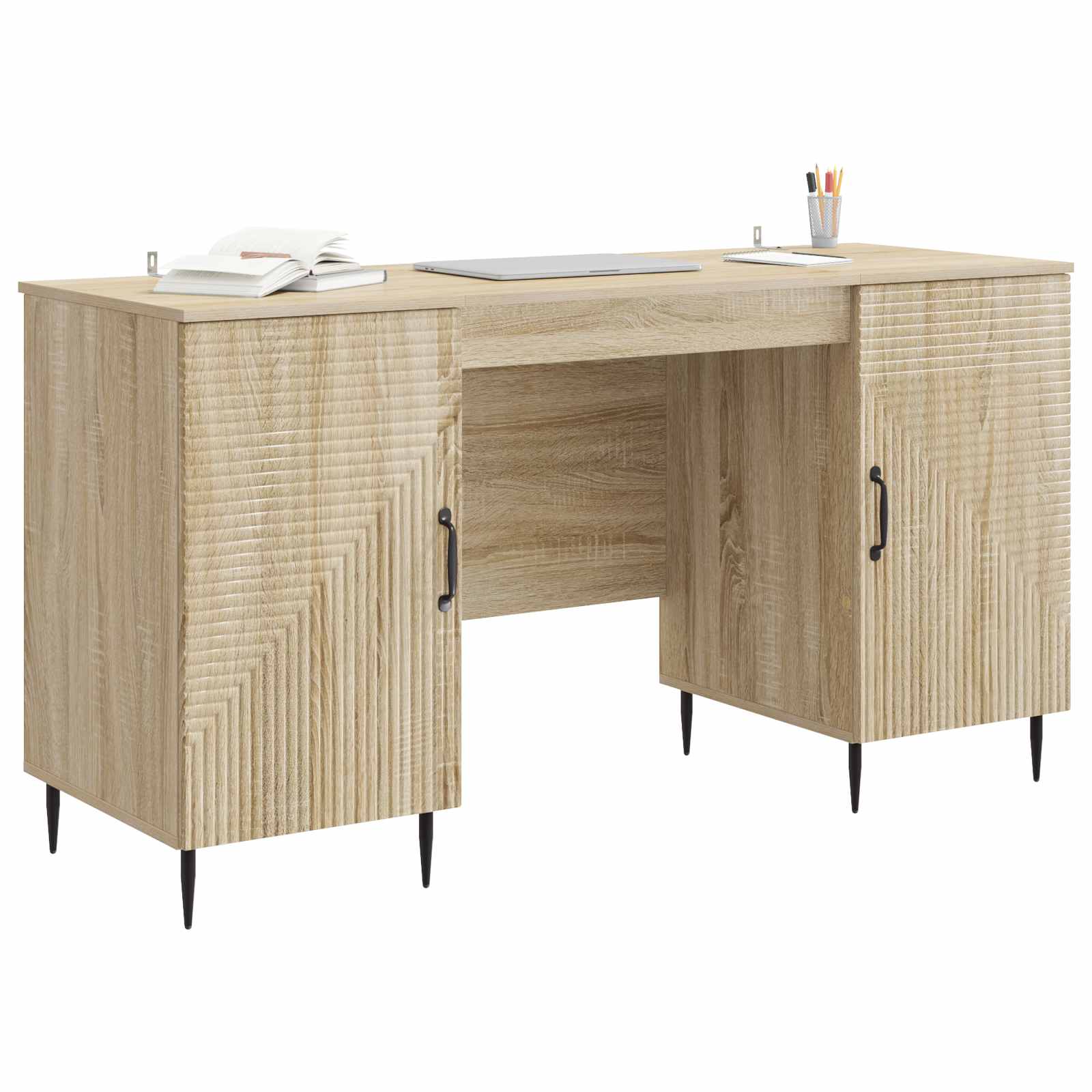 Escritorio Roble Sonoma 142,5 x 50 x 75 cm Madera de Ingeniería