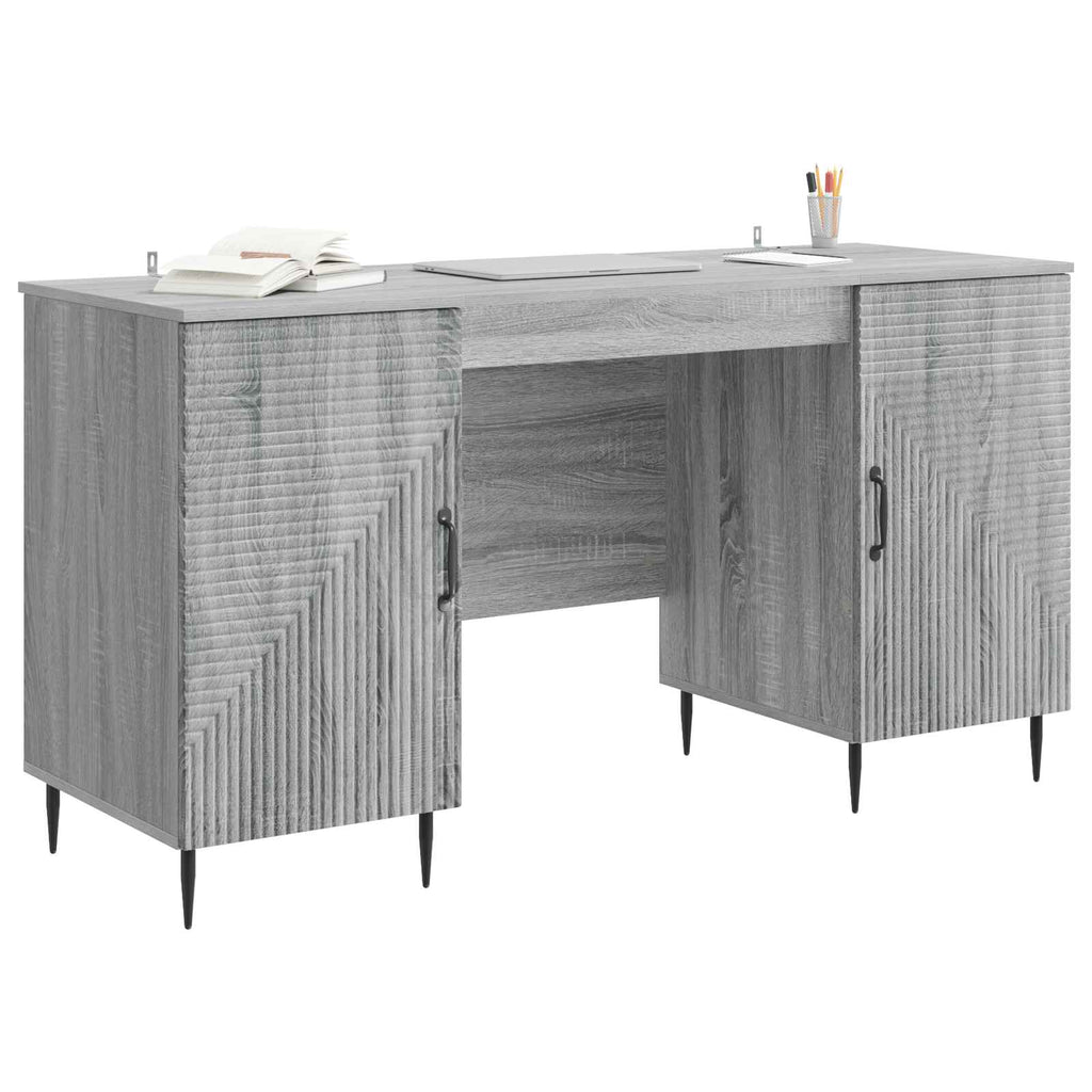 Escritorio Gris Sonoma 142,5 x 50 x 75 cm Madera de Ingeniería