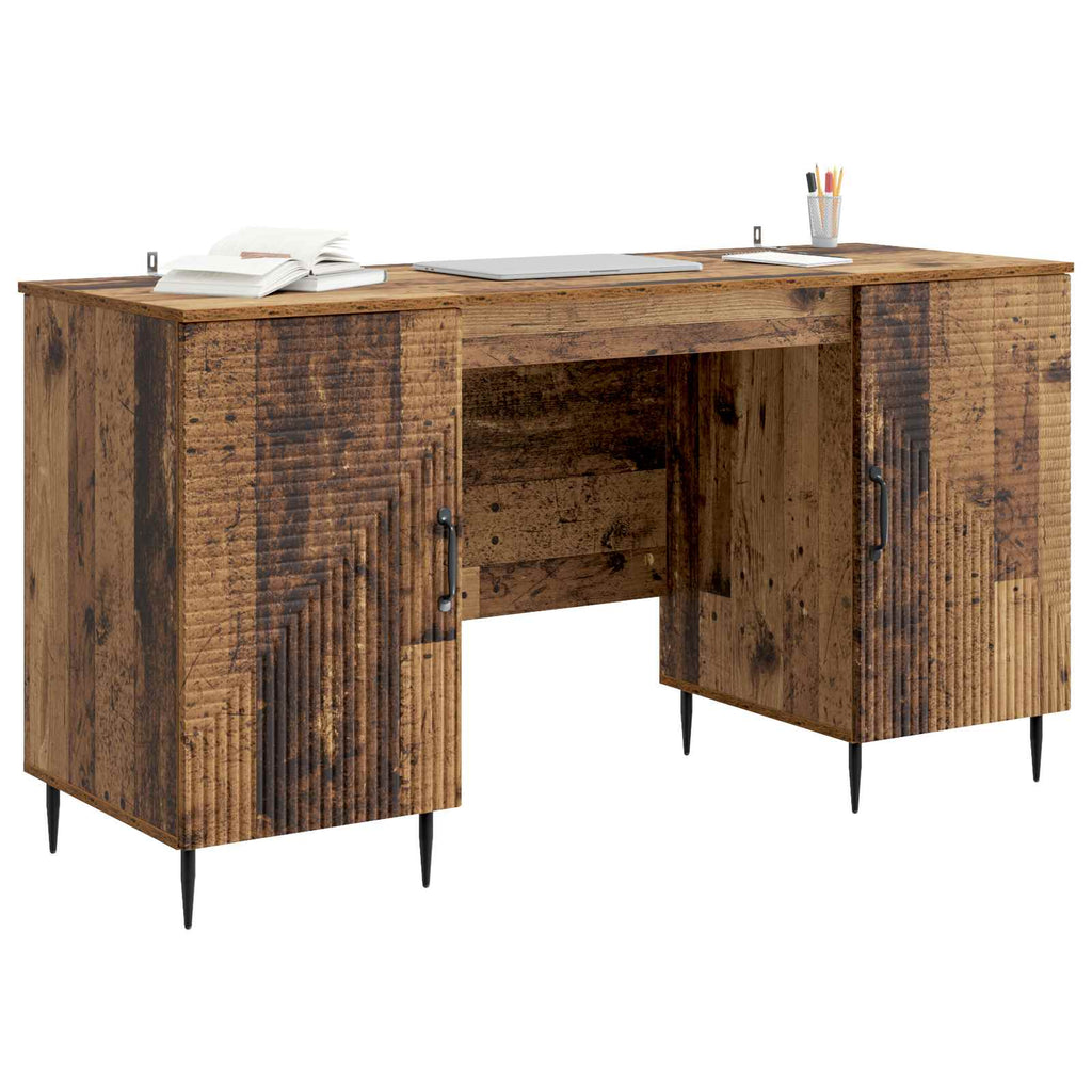 Escritorio con estante Madera envejecida 142,5 x 50 x 75 cm