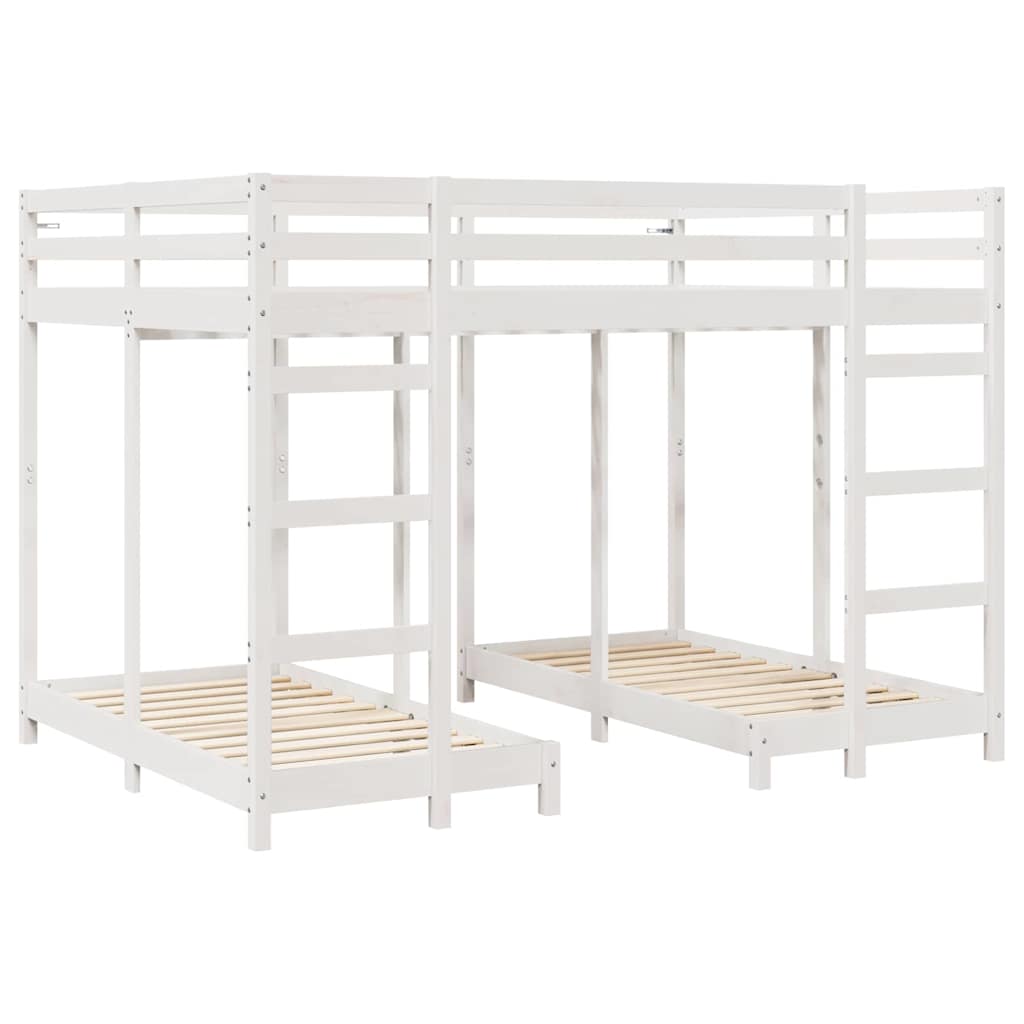 Estructura de litera triple 140 x 200 cm Madera de pino macizo