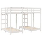Estructura de litera triple 140 x 200 cm Madera de pino macizo
