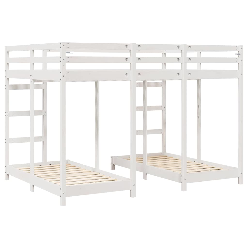 Estructura de litera triple 140 x 200 cm Madera de pino macizo