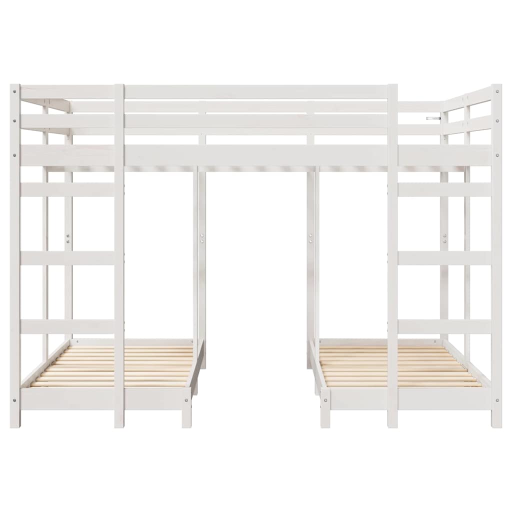 Estructura de litera triple 140 x 200 cm Madera de pino macizo