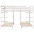 Estructura de litera triple 140 x 200 cm Madera de pino macizo