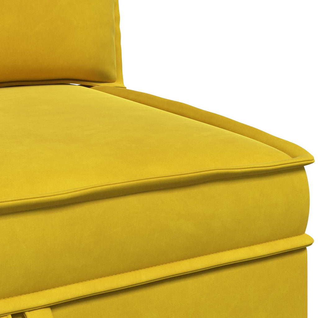 Sofá Esquinero con Almacenamiento Amarillo Terciopelo