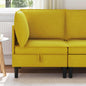 Yellow Velvet Corner Sofa with Storage