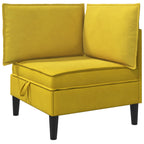 Sofá Esquinero con Almacenamiento Amarillo Terciopelo