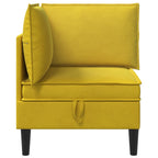 Sofá Esquinero con Almacenamiento Amarillo Terciopelo