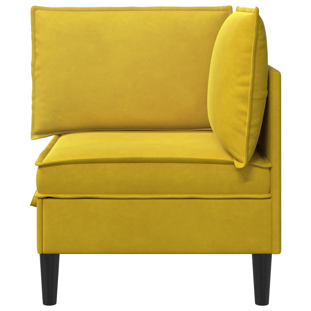 Sofá Esquinero con Almacenamiento Amarillo Terciopelo