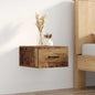 Bedside Cabinet with drawer Aged wood 35 x 35 x 20 cm