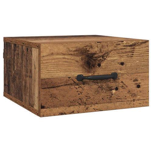 Armario de Noche con cajón Madera envejecida 35 x 35 x 20 cm