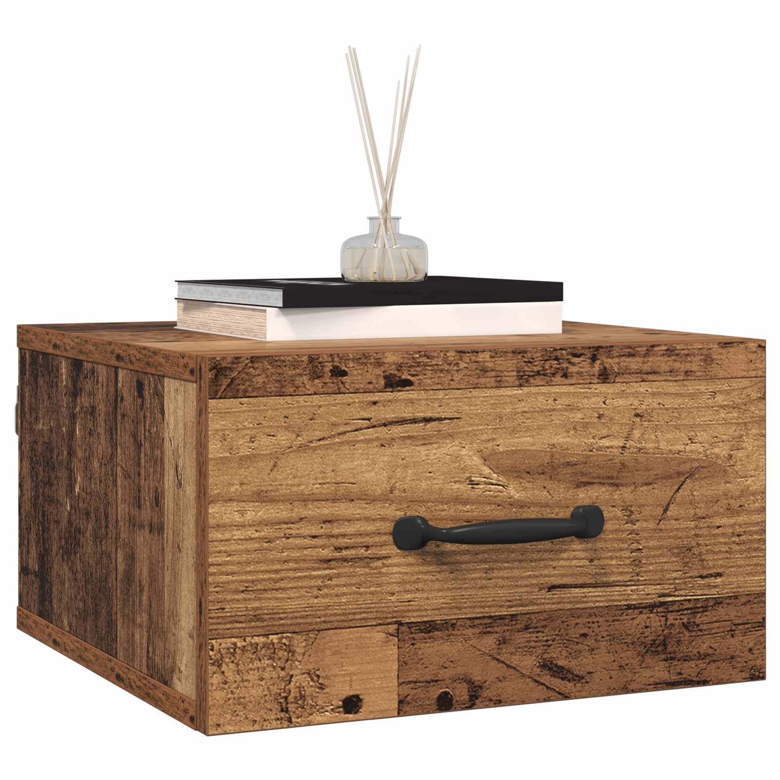 Armario de Noche con cajón Madera envejecida 35 x 35 x 20 cm