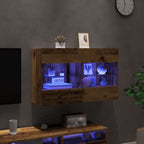 Mueble de TV Montado en la Pared con LED Madera envejecida