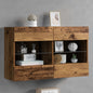 Mueble de TV Montado en la Pared con LED Madera envejecida